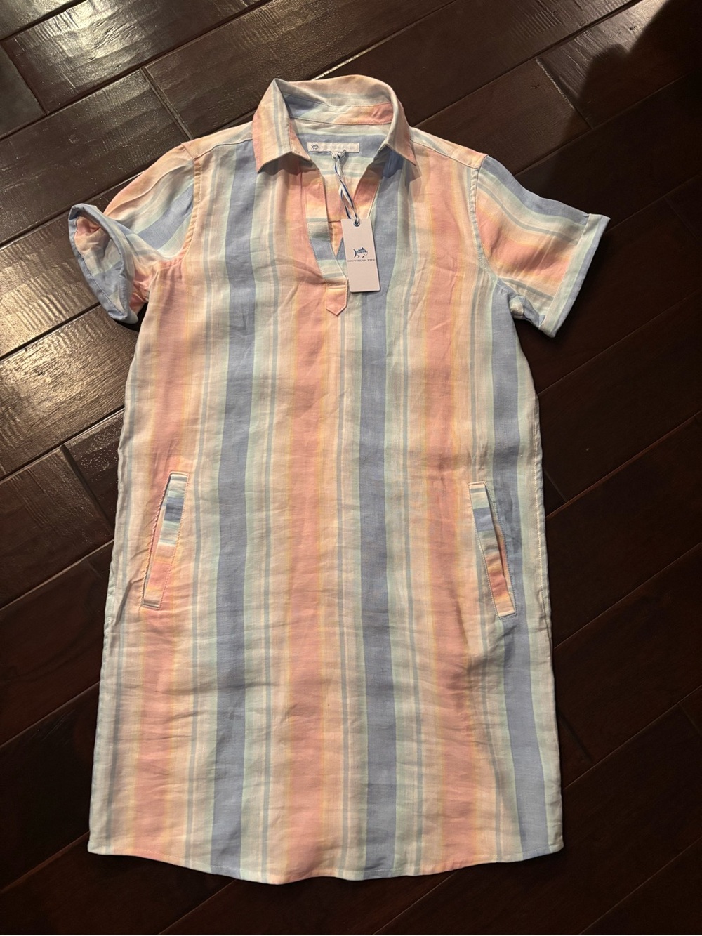 Southern Tide Kamryn Resort Stripe Dress Boat Blue Size XS